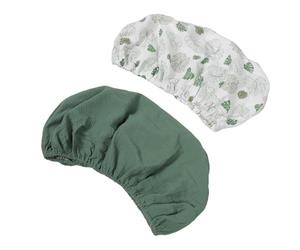 WESIEVYA Lot de 2 Draps Housses en Coton Doux et Respirant pour Table à Change Bébé, Taille Adaptée, Couleur Verte, Confort Amovible pour -nés