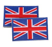 WESIEVYA Lot de 2 Écussons Thermocollants Brodés Drapeau Anglais en Polyester Adhésifs pour Vêtements et Vestes, Lavables en Machine, pour DIY