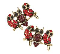 WESIEVYA Lot De 2 Épinglettes Hibou Strass Broches En Cristal Scintillant Pour Femme Mode Accessoire