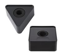 WESIEVYA Lot de 2 Logos Station de Microphone en Abs, Support Portable Carré et Triangulaire pour Interview, Drapeaux Micro Compacts pour Podcast et Usage Professionnel, Accessoires Audio