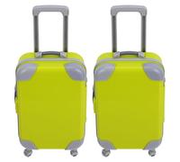 WESIEVYA Lot de 2 Mini-valises : Mini Bagage - Jouet Valise pour bébé - en Plastique Mignonne - Boîte à Bonbons Vide - Boîte d'emballage pour Faux Cils - Petite Jaune