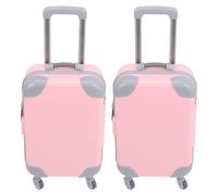 WESIEVYA Lot de 2 Mini-valises : Mini Bagage - Jouet Valise pour bébé - en Plastique Mignonne - Boîte à Bonbons Vide - Boîte d'emballage pour Faux Cils - Petite Rose