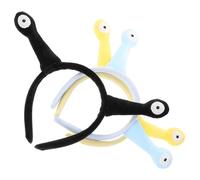 WESIEVYA Lot de 3 Serrage-têtes en Peluche Escargot Noir, Jaune et Bleu Ciel, Bandeaux de Dessin Animé Doux et Confortables, Accessoires de Déguisement pour Fêtes et Jeux D’garçon et