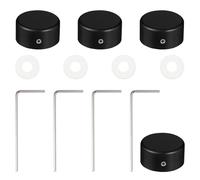 WESIEVYA Lot de 4 Sets de Capuchons en Alliage D’aluminium Noir pour Pédale D'effet Guitare Électrique, Protection Pied avec Coussinet Silicone, Accessoires Solide pour Pédaliers