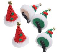 WESIEVYA Lot de 5 Barrettes Décoratives en Tissu Forme Chapeau de Noël Sequins, Accessoires Cheveux pour Filles et Garçon et Filles, pour Fêtes de Noël