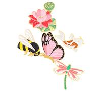 WESIEVYA Lot de 5 Broches Métal Motifs Insecte, Fleur, Poisson, Lotus et Abeille, Pins Élégants pour Femme, Accessoires Polyvalents pour Vêtements, Paquet et Chapeaux, Style Aléatoire