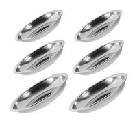 WESIEVYA Lot de 6 Petites Assiettes Rondes en Acier Inoxydable Argenté, pour Sauces et Moutarde, Design Élégant et Facile à Transporter