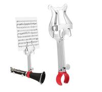 WESIEVYA Lyre de Fer Argentée Pince à Partition Rayure pour Trompette et Instruments à Vent Accessoire Fiable pour Fanfare et Musiciens Marche