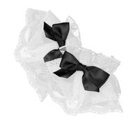 WESIEVYA Manchettes en Dentelle Noire Lolita pour Poignet, Accessoires Confortables et Polyvalents, pour Mariage ou Fête de Thé, 1 Paire Élégante et Romantique