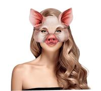 WESIEVYA Masque de Cochon Demi-visage en Eva Léger et Confortable, Accessoire de Costume D'halloween et Cosplay pour Fêtes Costumées, Masque D'animal Amusant pour Bal Masqué, Carnaval