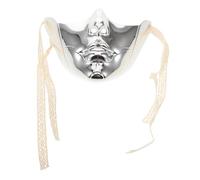 WESIEVYA Masque punk cosplay pour femmes et hommes : Steampunk Cyborg Cosplay Halloween Demi-masque métallique pour fête, festival de musique, accessoires