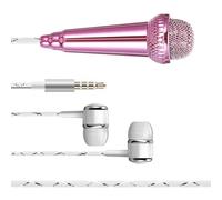 WESIEVYA Microphone Portable Mini Filaire Rose 023 pour Téléphone, Microphone D’Enregistrement Vocal Compact, Micro Pratique pour Chant et Podcast, sans Alimentation Externe, Streaming