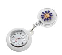 WESIEVYA Montre de Poche Infirmière à Clip, Quartz Précis, Bleu, Alliage | Verre Transparent, Affichage Date et Jour Réglables, pour Hôpital et Service de Chambre