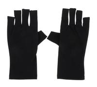WESIEVYA Moufles Anti-uv pour Manucure en Gel en Polyester Respirant, du Risque de Déchirure, pour Usage à Domicile Salon, 1 Paire Noire
