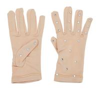 WESIEVYA Moufles de Patinage Artistique pour Filles Taille M ornées de Pierres décoratives Couleur Peau Antidérapantes pour Performance de Patinage Artistique