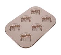 WESIEVYA Moule à Gâteau en Acier Carbone Antiadhésif pour Muffins et Gâteaux, 6 Cavités de Petit Ours, Pâtisserie Familiale Dîners Entre Amis