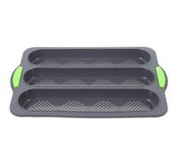WESIEVYA Moule Silicone à Trois Compartiments Antiadhésif pour Français et Complet, Accessoire de Pâtisserie Cuisine Maison ou Boulangerie Professionnelle