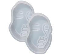 WESIEVYA Moule Silicone Flexible pour Fabrication de Bougies et Savons de Visage Humain 2 Pièces, Matériau Sûr Blanc pour DIY et Création Artisanale