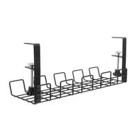 WESIEVYA Organisateur Noir Acier en Bureau sous de Carbone Câbles Gestion Optimisée Espace de Rangement Amélioré et pour Chambre