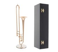 WESIEVYA Ornement de Trombone Miniature en Cuivre Doré, Décoration de Bureau Créative et Réaliste, Modèle Unique D'instrument pour Décoration Musicale