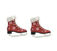 WESIEVYA Ornements en Bois Patins à Glace Rouges Suspendus 2 Pièces Léger Décorations De Noël à Suspendre pour Sapin Déco Festive Hiver