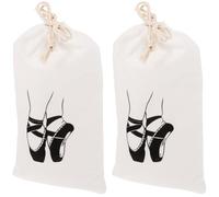 WESIEVYA Paquet de Ballet en Toile, Lot de 2 Paquet à Cordon pour Chaussures de Danse et Accessoires, pour Garçon et Filles et Adultes, pour Entraînement et Sorties Quotidiennes