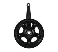 WESIEVYA Pédalier à Emmanchement Carré 32 Dents pour Vélo Mono-Plateau avec Protège-chaîne Noir, Ensemble de Manivelles en Alliage Robuste, Compatible VTT et Vélo Électrique, Transmission