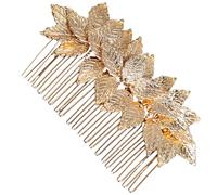 WESIEVYA Peigne à Cheveux Mariage Doré Forme Feuille, Alliage Métallique Léger et Polyvalent, Accessoires pour Cheveux de Mariée et Demoiselle D'honneur, Coiffure Élégante pour Mariage