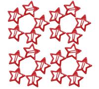 WESIEVYA Pinces à Cheveux Solides et Résistantes en Métal Rouge D'étoile Cinq Branches Lot de 20 pour Mariages et Coiffures Élégantes