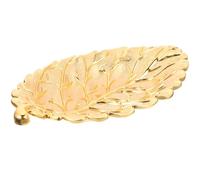 WESIEVYA Plateau à Dessert de Feuille en Alliage Doré Moyen, Rangement Bijoux et Fruits, Design Nordique, pour Maison et Bureau, Utilisation Multifonctionnelle