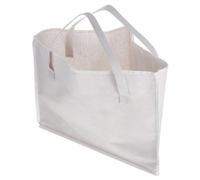WESIEVYA Pochette de Rangement pour Porte-cintres en Toile Beige avec Poignées, Grosse Capacité Triangulaire, Organisateur Gain de Place pour Placards et Buanderies