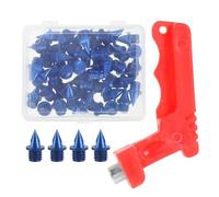 WESIEVYA Pointes d'Athlétisme en Acier Trempé 52 Pièces Bleues Extracteur et Boîte pour Sprint et Saut Adaptées aux Chaussures de Course Masculines