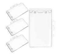 WESIEVYA Porte-badge Rigide Horizontal en Abs 4 Pièces pour Protection Sécurisée de Cartes D'identité, Facile à Utiliser, pour Occasions Formelles et Déplacements