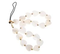 WESIEVYA Porte-clés Chaîne de Téléphone avec Perles Cœur Accessoire Décoratif Polyvalent pour Types de Coques Design Minimaliste et Mode