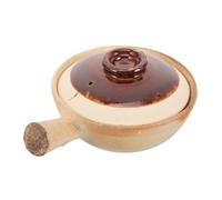 WESIEVYA Pot en Céramique 500ml avec Poignée Unique, Facile à Nettoyer et Isolant, pour Cuisson de Ragoût et Soupe en Plein Air