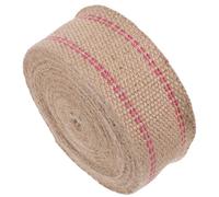 WESIEVYA Sangle Tissée en Jute 1000 CM à Rayures Rouges pour Réparation de Chaises, Meubles d'Intérieur et Loisirs Créatifs