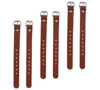 WESIEVYA Sangles en Cuir Robustes pour Panier de Vélo Réglables Lot de 3 Paires Marron Ceintures Épaisses pour Accessoires Vélo Fixation Stable pour Paniers D’garçon et Filles