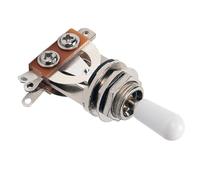 WESIEVYA Sélecteur de Guitare Électrique à 3 Positions, Commutateur Silencieux Chromé Gn104a Capuchon Blanc, Lot de 2 Pièces, Accessoire pour Guitare à 3 Voies, Pièces Détachées