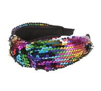 WESIEVYA Sequin Knotted Headband Large Hair Accessory with Glitter Knot Vintage Twisted Design for Women and Girls for Parties and Special Occasions