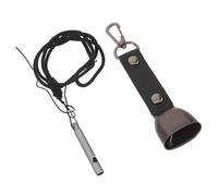 WESIEVYA Sifflet de Survie Portable et Clochette Anti-Ours Noire, Kit de Sécurité pour Activités de Plein Air, Randonnée, Vélo et Escalade