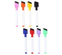 WESIEVYA Stylos de Calligraphie Effaçables 8 Pièces, Plastique Coloré, Pointe Biseautée, avec Brosse Sèche, pour Tableaux Blancs et Activités Scolaires Garçon et Filles