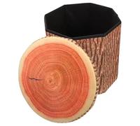 WESIEVYA Tabouret de Rangement Pliable de Souche, avec Couvercle, Multifonction pour Maison et Bureau, Panneau de Fibres Haute Densité, Dimensions Compactes, Tabouret pour Garçon et Filles