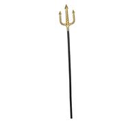 WESIEVYA Trident de Roi Doré Simulé pour Halloween Accessoire de Costume Diable Plastique Fourche Maléfique pour Cosplay et Soirée Masquée
