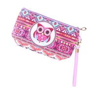 WESIEVYA Trousse de Maquillage Pochette de Toilette Hibou en Cuir PU Imperméable Multifonctionnelle Compacte de Voyage pour Cosmétique et Toilette