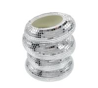 WESIEVYA Vase Boule Disco en Plastique Argenté - Vase Spirale Élégant Résistant Aux Chocs pour Décoration De Table Basse Ou Bureau