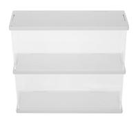 WESIEVYA Vitrine Acrylique Transparente à Double Couche, Grosse Capacité, Boîte de Présentation Anti-poussière pour Figurines, Boîtes Acryliques pour L'exposition, Caisse Rangement