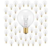 Weskjer Bombillas de Repuesto G40, Paquete de 50, Bombillas de Globo G40 de 7W E12 Base para Portalámparas IP44 Resistencia al Agua Blanco Cálido para Luces de Cadena Fiesta en Casa