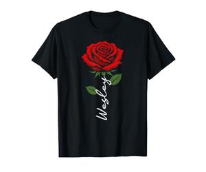 Wesley Fleur Rouge Prénom Art pour Hommes Enfants Garçons T-Shirt