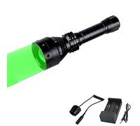 WESLITE Lampe de Chasse Verte LED 350 Yards - Lampe de Poche Zoomable avec Interrupteur Poussoir et Batterie