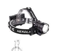 WESLITE Lampe frontale LED XHP90.2 rechargeable 12000 lumens, lampe frontale LED puissante zoom avec COB et affichage de la puissance 4 modes pour le camping, la réparation de voiture